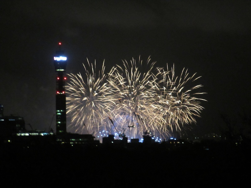 Fireworks over Central London, Primrose Hill, January 1, 2013 (D. Saitta)
